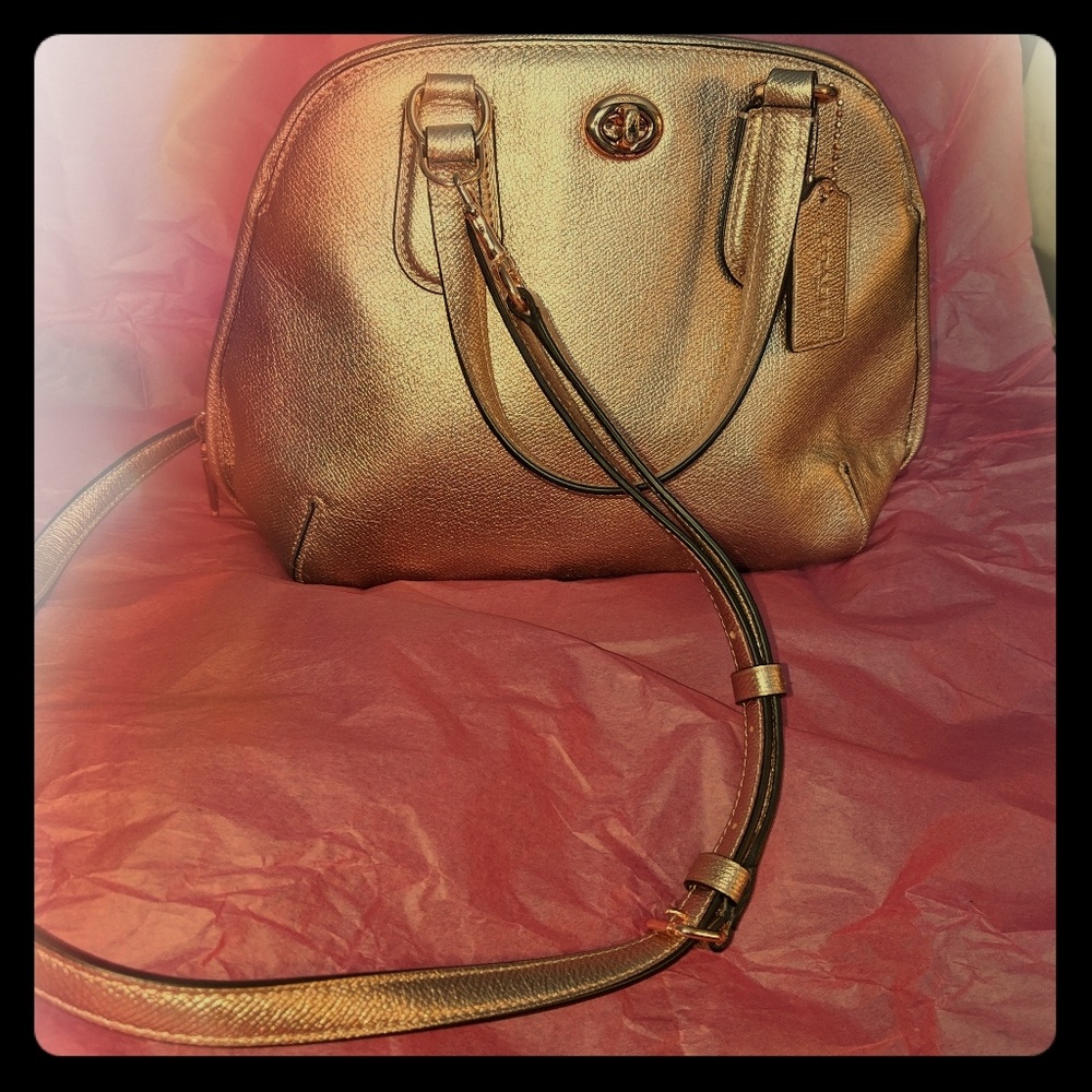 Coach Metallic Rose Gold Mini Crossbody/Handbag